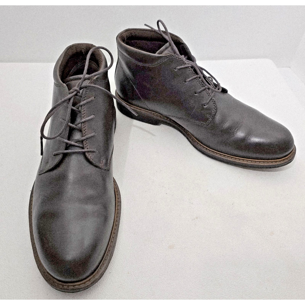 Men's ECCO Brown Leather Chukka Ankle Boots Size EU41/US-7-7.5- EUC